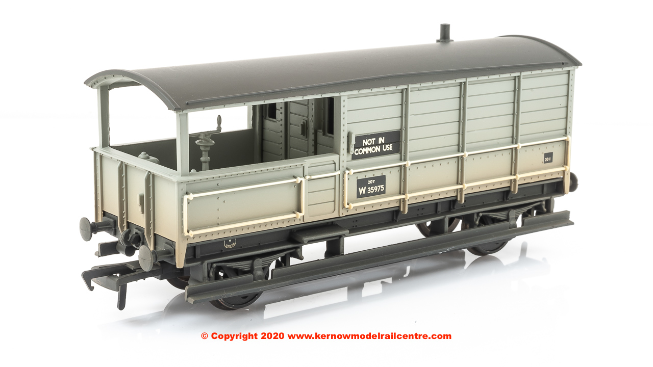 33-308A Bachmann 20 Ton Toad Brake Van number W35975 in BR Grey livery with weathered finish